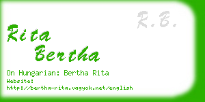 rita bertha business card